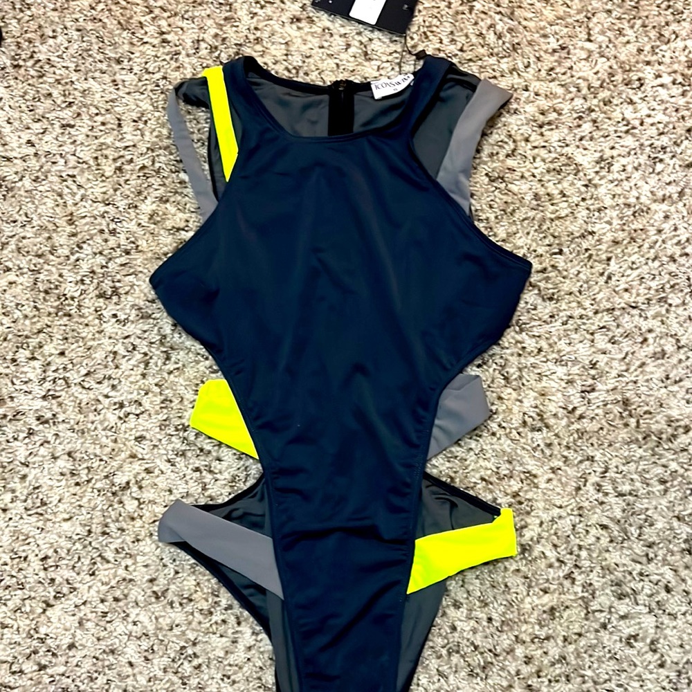 IconSwim Dark Grey Cut Out Swimsuit